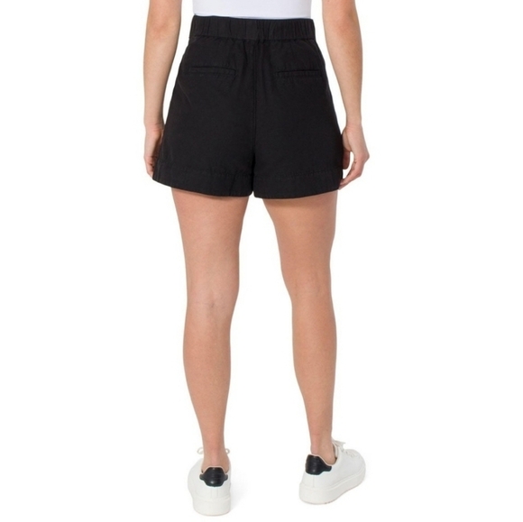 NWT Joie Cotton Linen Blend Pleated Black High Waist Women's Short Size M - Picture 3 of 9